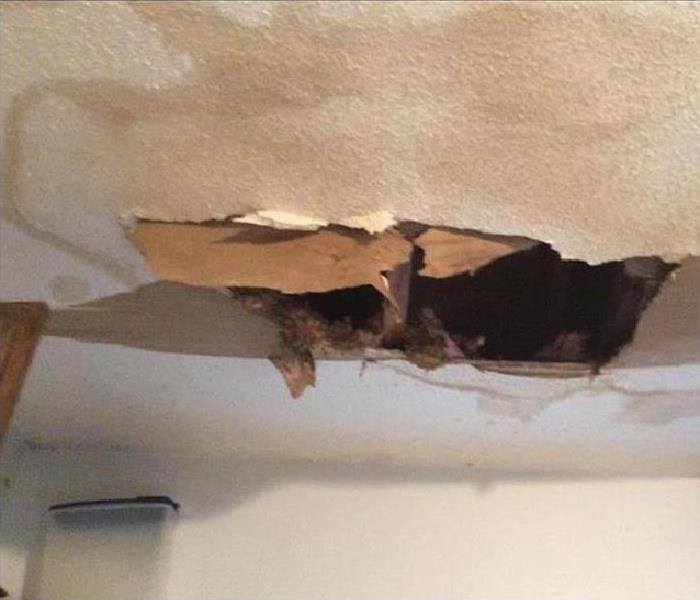 ceiling collapsed after a storm