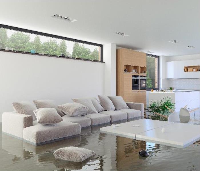 Flooding in the kitchen and living room