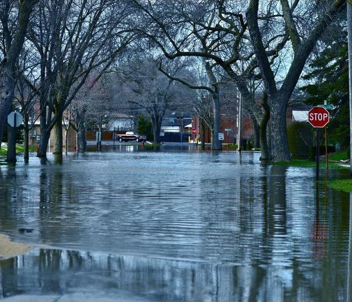 street covered in flood water