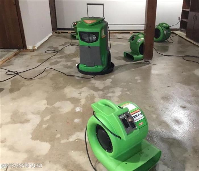 SERVPRO equipment at work.