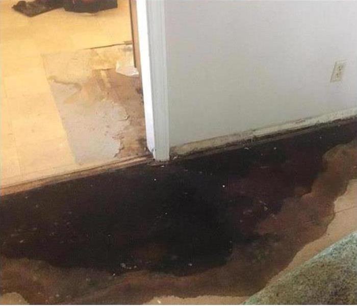 Carpet in a home soaked by water damage