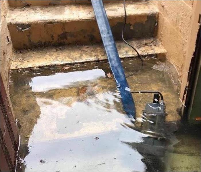 A flooded basement in this home