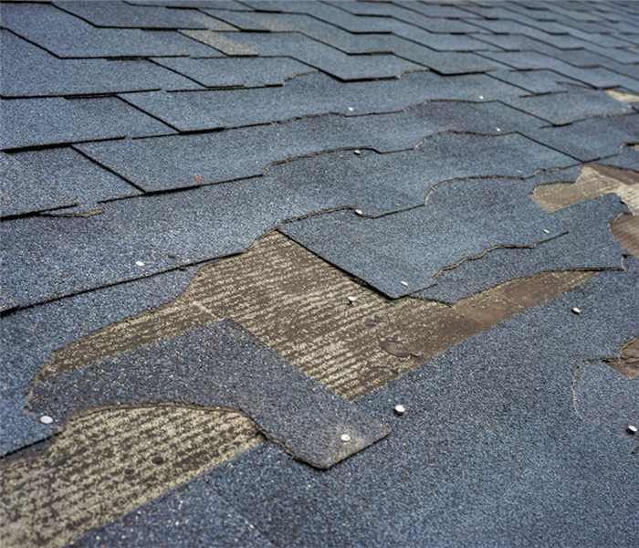 storm damaged roof shingles